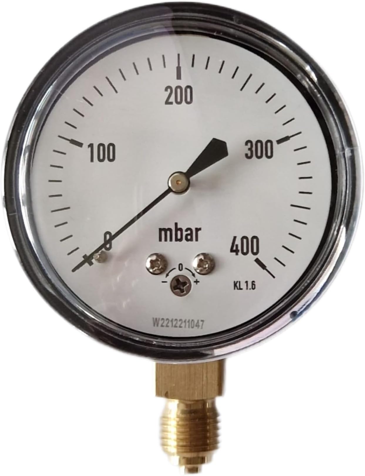 Low Pressure Capsule Gauge 63mm dial. Range 0/400 mBar 1/4 BSP Bottom Connection 400mbar