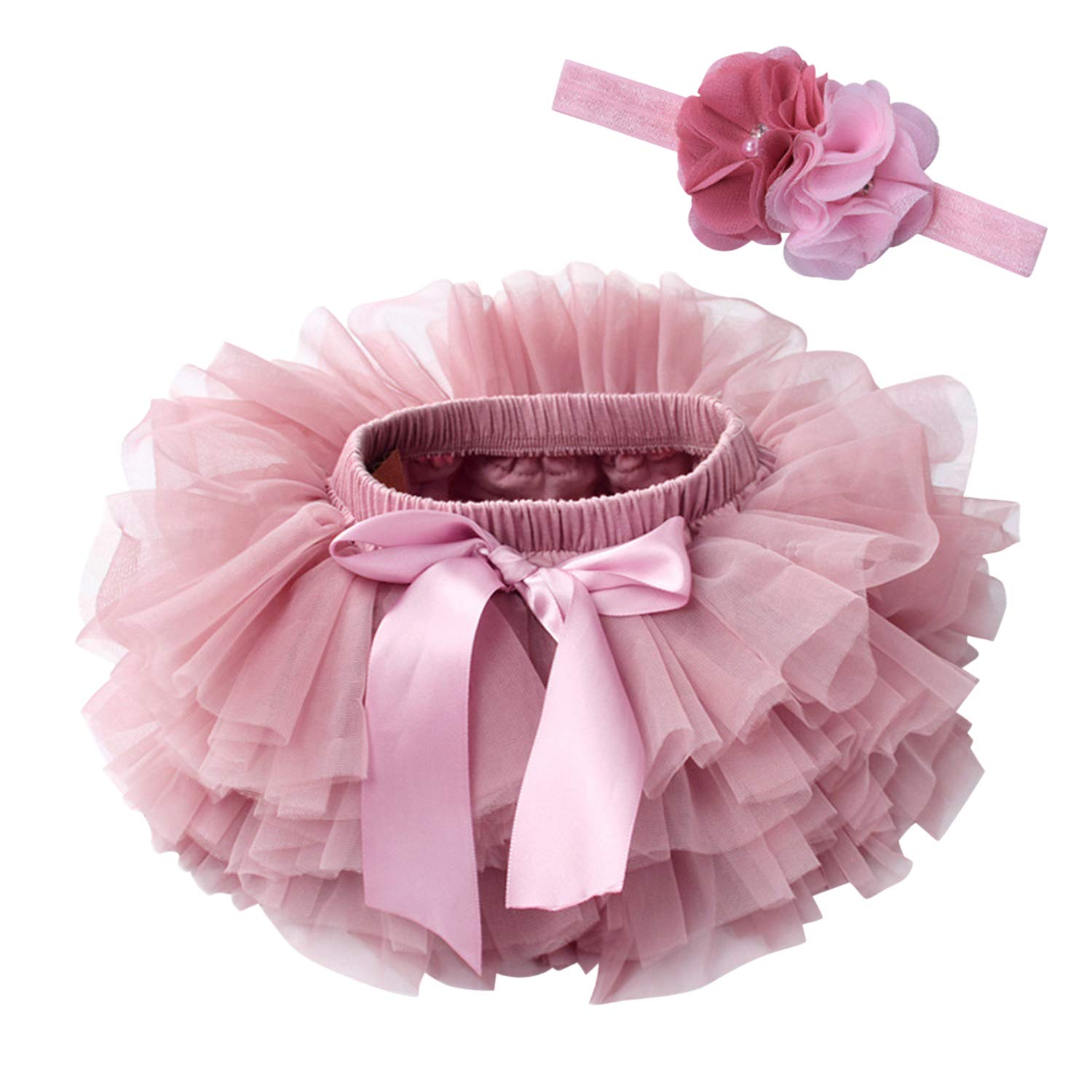 Ensemble jupe tutu pour bébé fille avec couvre-couche en tulle et bandeau