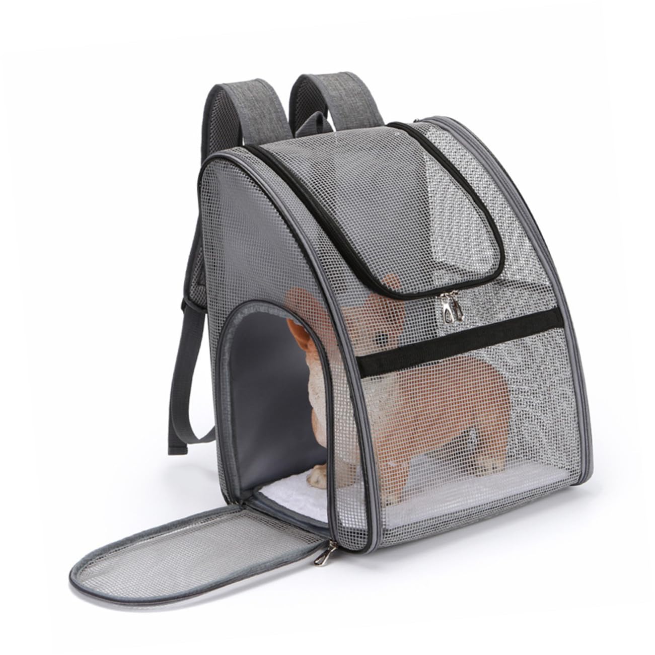 DOITOOL 1pezzi Zaino per Animali Domestici in Rete Traspirante Borsa Tracolla Portatile per Gatti e Cani Materiale Poliestere Resistente e Pratico