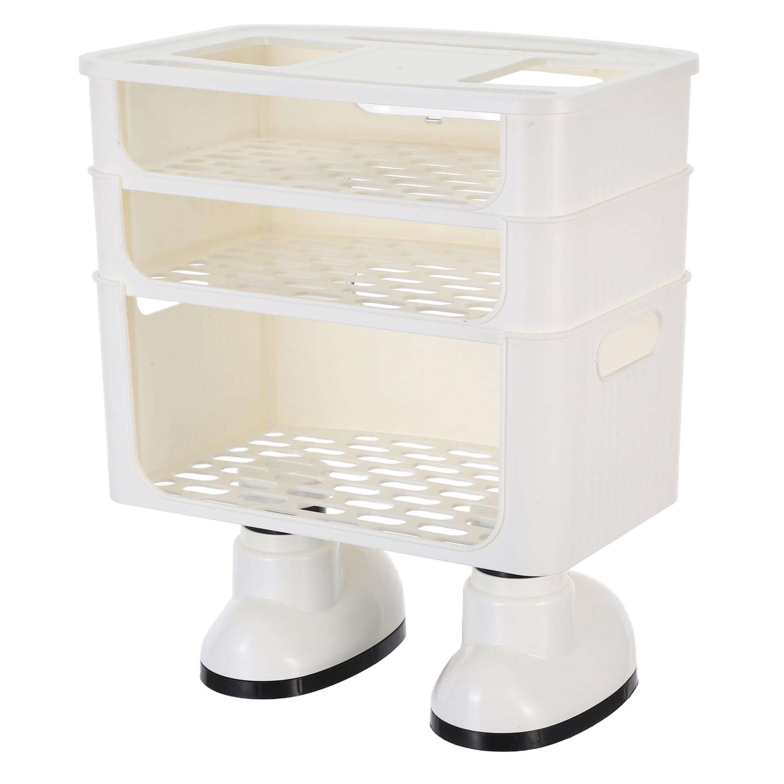 Scatola di Archiviazione per Router Bianco in Materiale Pp 3 Livelli, Soluzione Versatile e Salvaspazio per Gestione Cavi per Ufficio e Camera da Letto