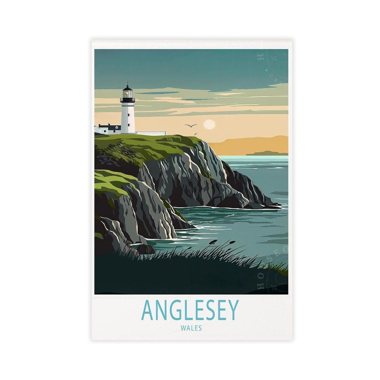 Qgvbgf Anglesey Wales Travel Canvas Poster Bedroom Decor Landscape Office Room Decor Gift 12X18inch(30X45cm)