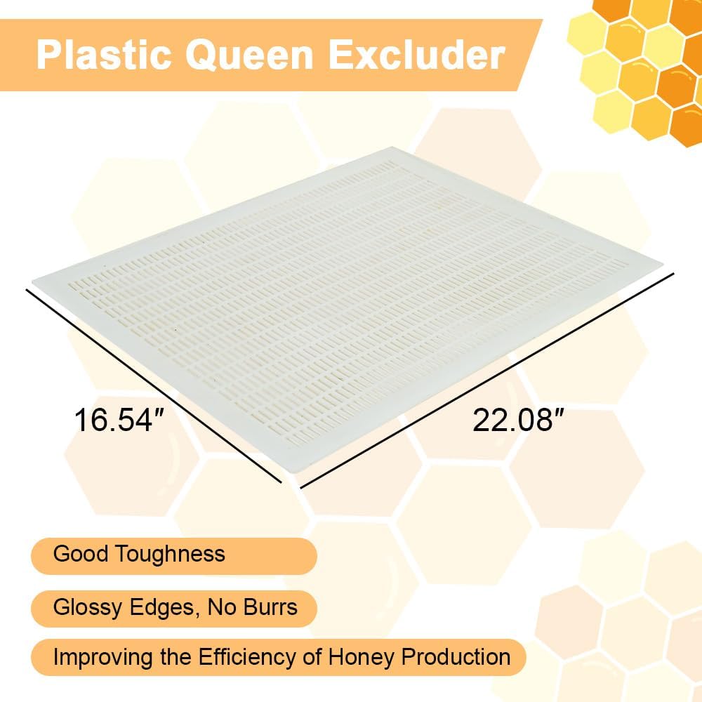 1 Set 10 Frame Langstroth Beehive Parts Kit, 100% Beeswax for Beekeeping Equipment (Telescoping Top Cover, Inner Cover, Bee Escape, Plastic Queen Excluder, Solid Bottom Board)