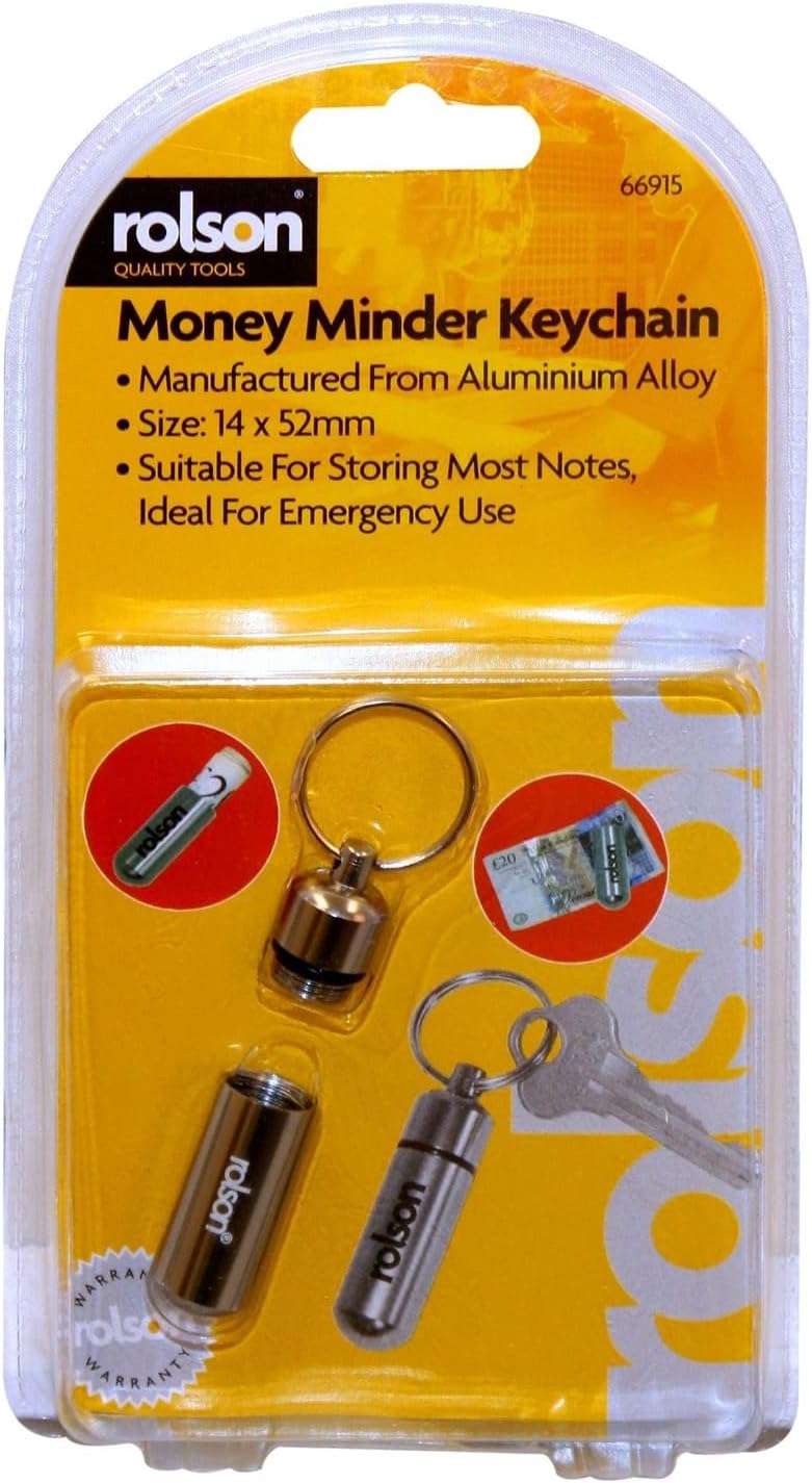 Rolson 66915 Money Minder with Key Chain, Silver