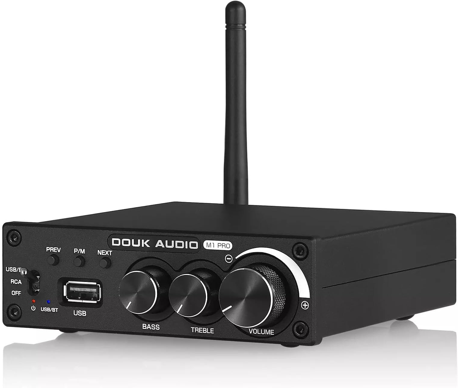 Douk Audio 320W Bluetooth 5.0 Hi-Fi Amplifier 2.0 Channel Stereo Receiver USB Flash Drive Player Mini Class D Integrated Amp for Home Passive Speakers Powered Subwoofer (M1 PRO)