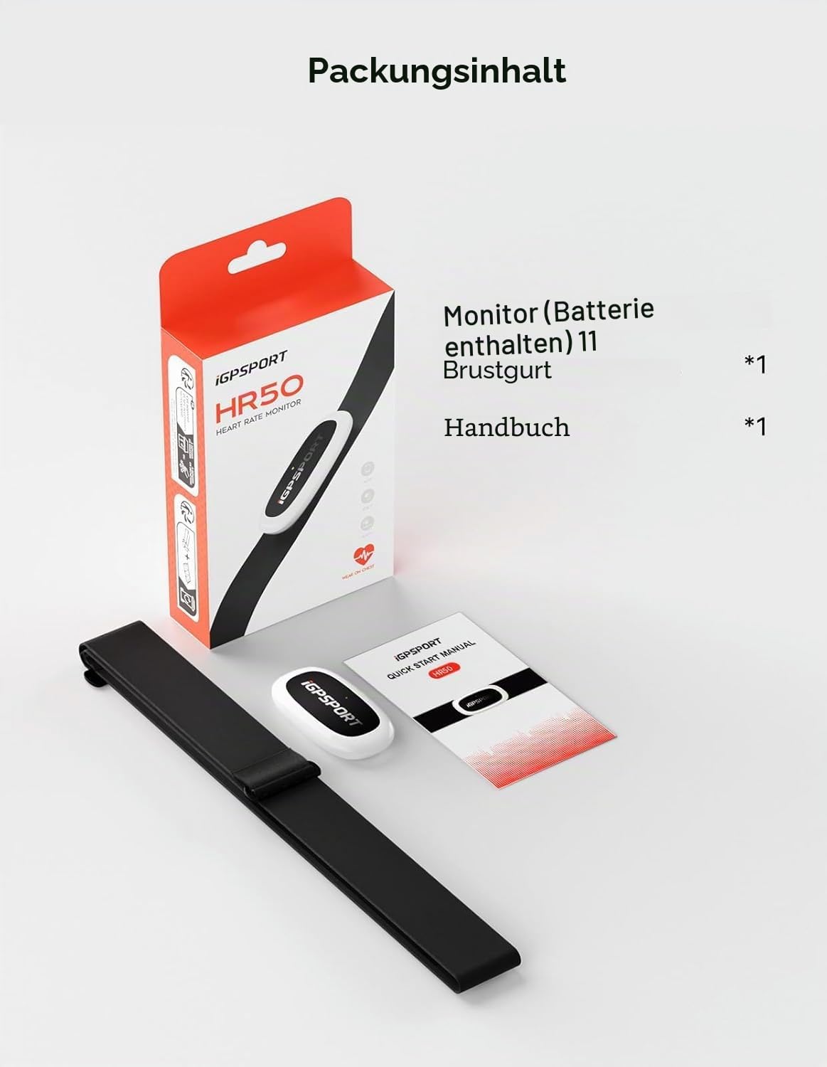 iGPSPORT HR40 Herzfrequenzmesser, Bluetooth & ANT+ mit Brustgurt für Laufen, Radfahren, Fitnessstudio, kompatibel mit Garmin Polar Wahoo