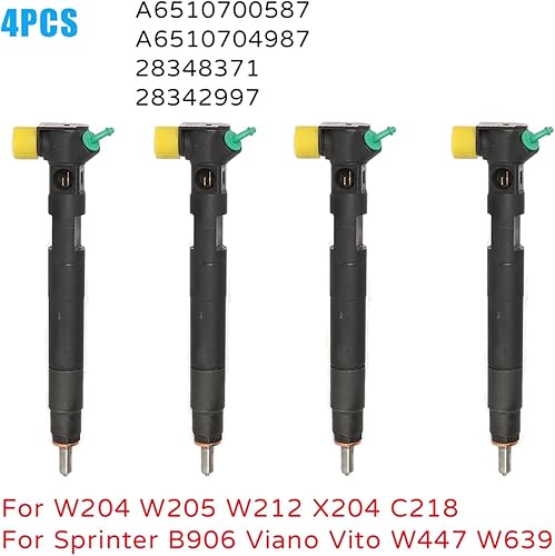 Miniatura 2 de 4X A6510704987 A6510700587 Diesel Fuel Injector Compatible With Mercedes-Benz W204 W212 W207 X204 W447 Sprinter C E 200 220 CDI