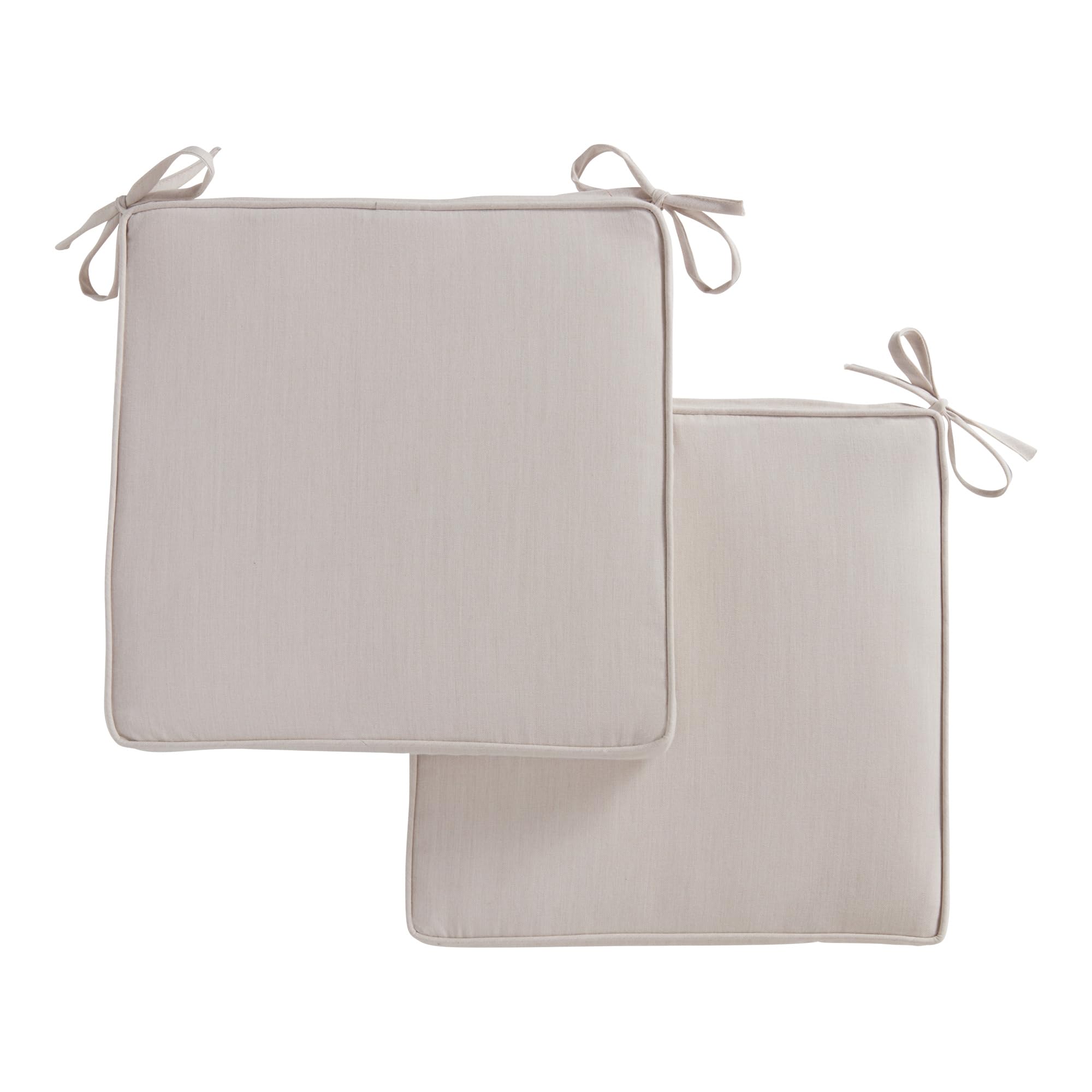 Sunbrella 17 in. Square Outdoor Corded Chair Pad, Cast Pumice