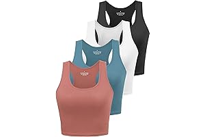 Workout Crop Tank Tops for Women - 4-Pack
