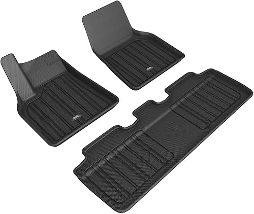Miniatura 1 de 3D MAXpider Alfombrillas para todo tipo de clima para Tesla Modelo Y 2021-2023 Premium Custom Fit Liners, serie ELITECT (1 y 2 fila)