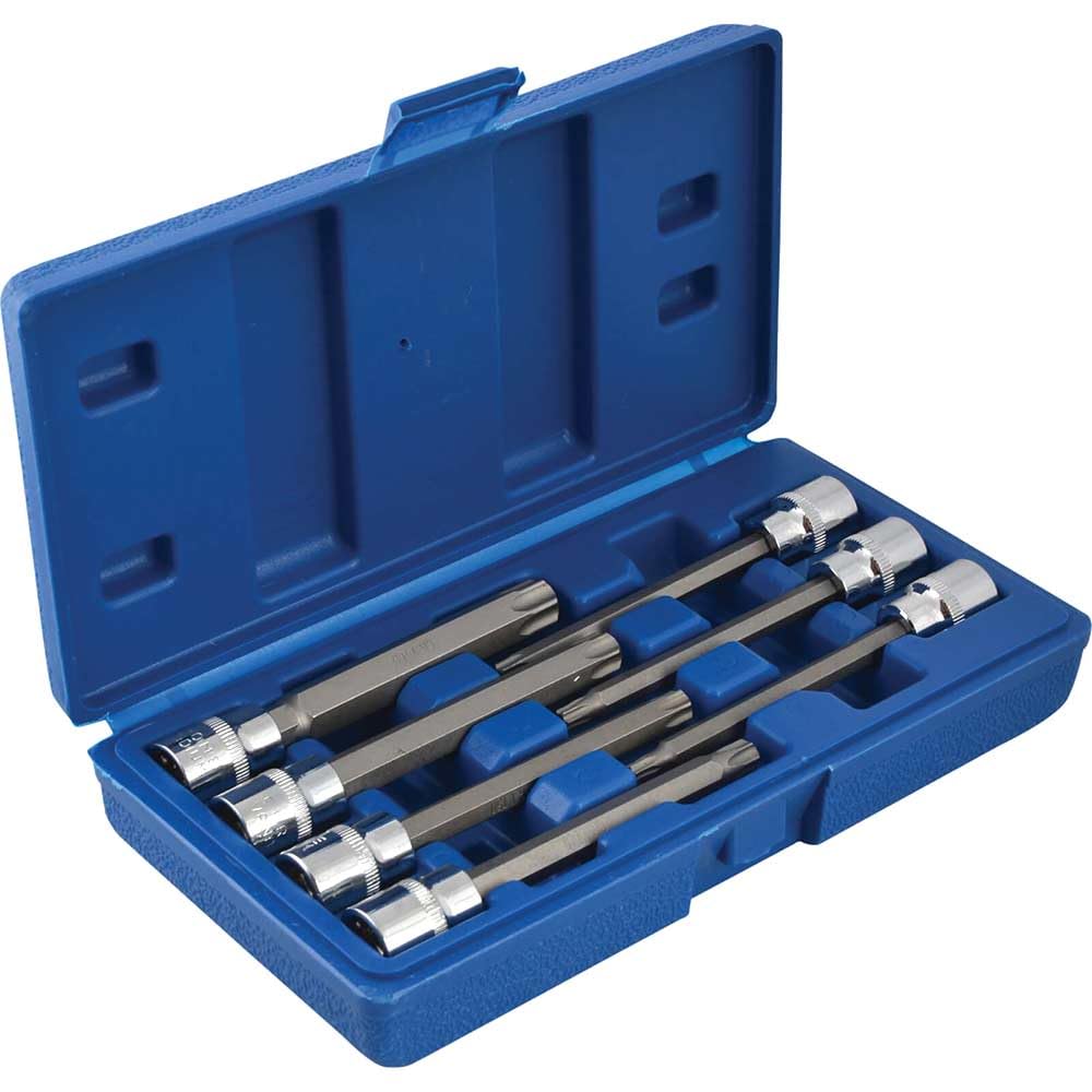 7PC 3/8"" DR EXTRA LONG TORX STAR BIT CRV SOCKET SET + CASE **LIFETIME WARRANTY**