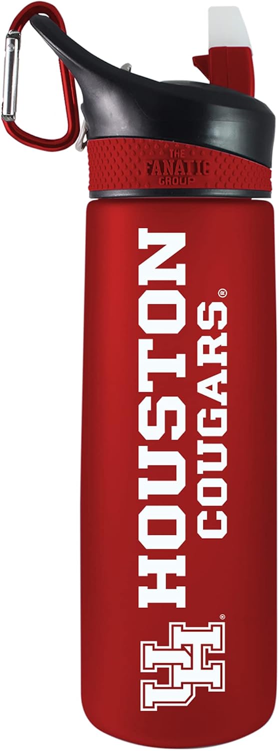 University of Houston Frosted Sport Water Bottle, Design-1 - Red