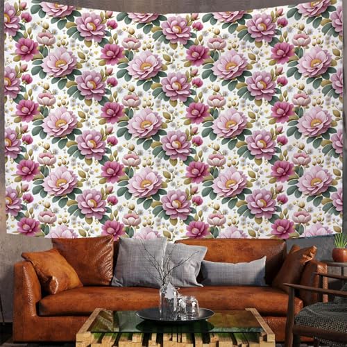 Tapisserie murale pour habiller un grand mur avec des fleurs 3D