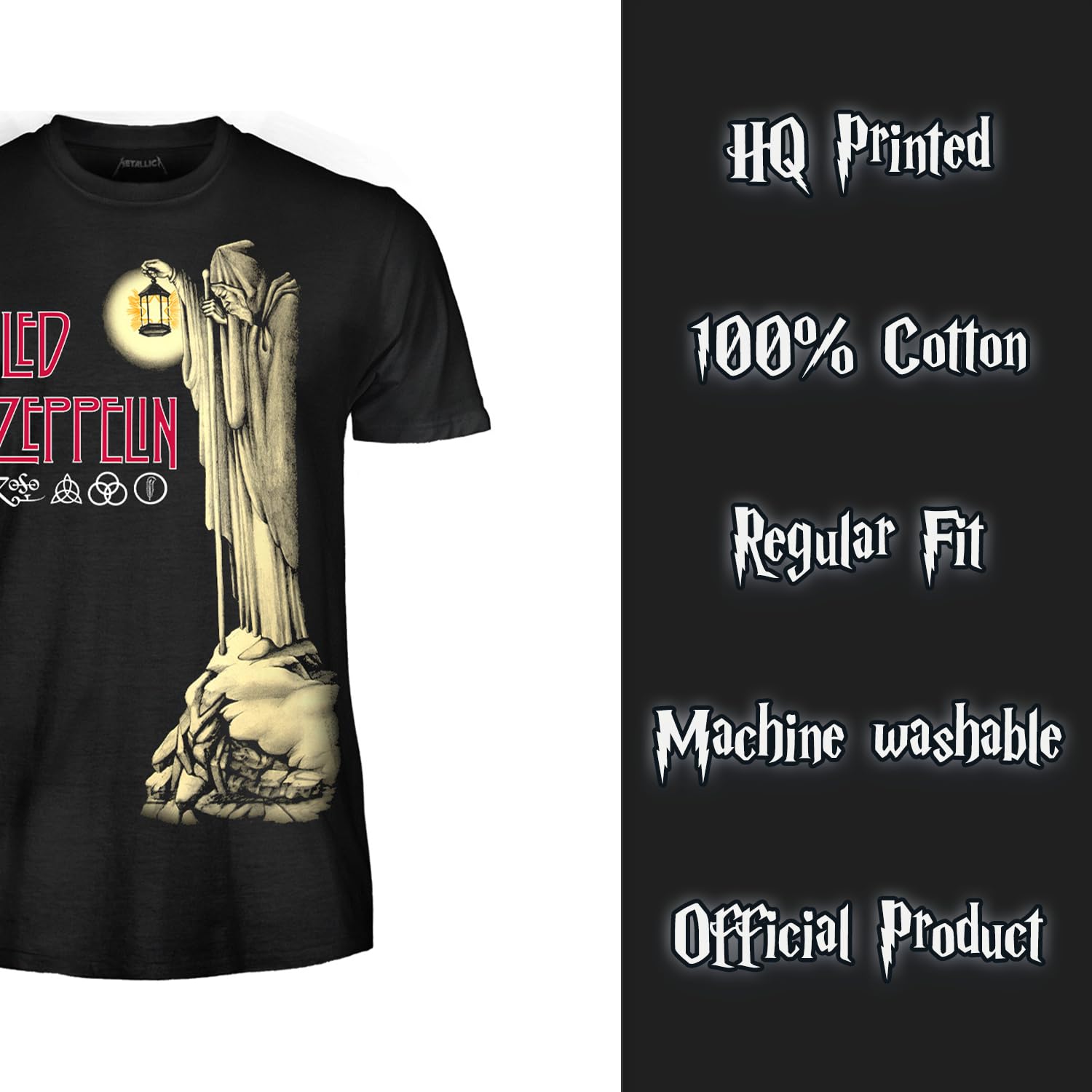 Led Zeppelin T-shirt Hermit. T-shirt officiel. Band Rock. T-shirt unisexe pour adulte garçon.