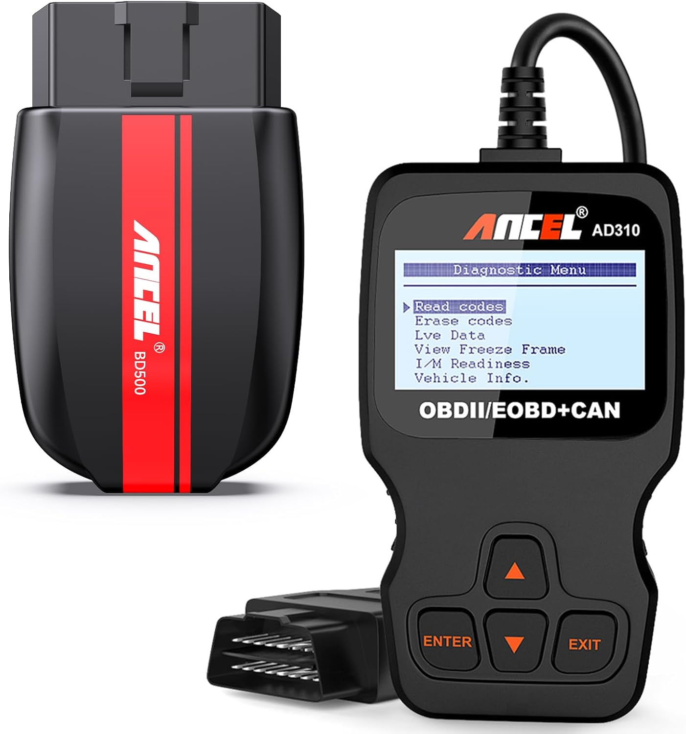 ANCEL BD500 and Storage Bag All System Bluetooth 5.0 OBD2 Scanner fit for VW Audi Seat Skoda Car Code Reader with ANCEL AD310 Vehicle OBD2 Scanner