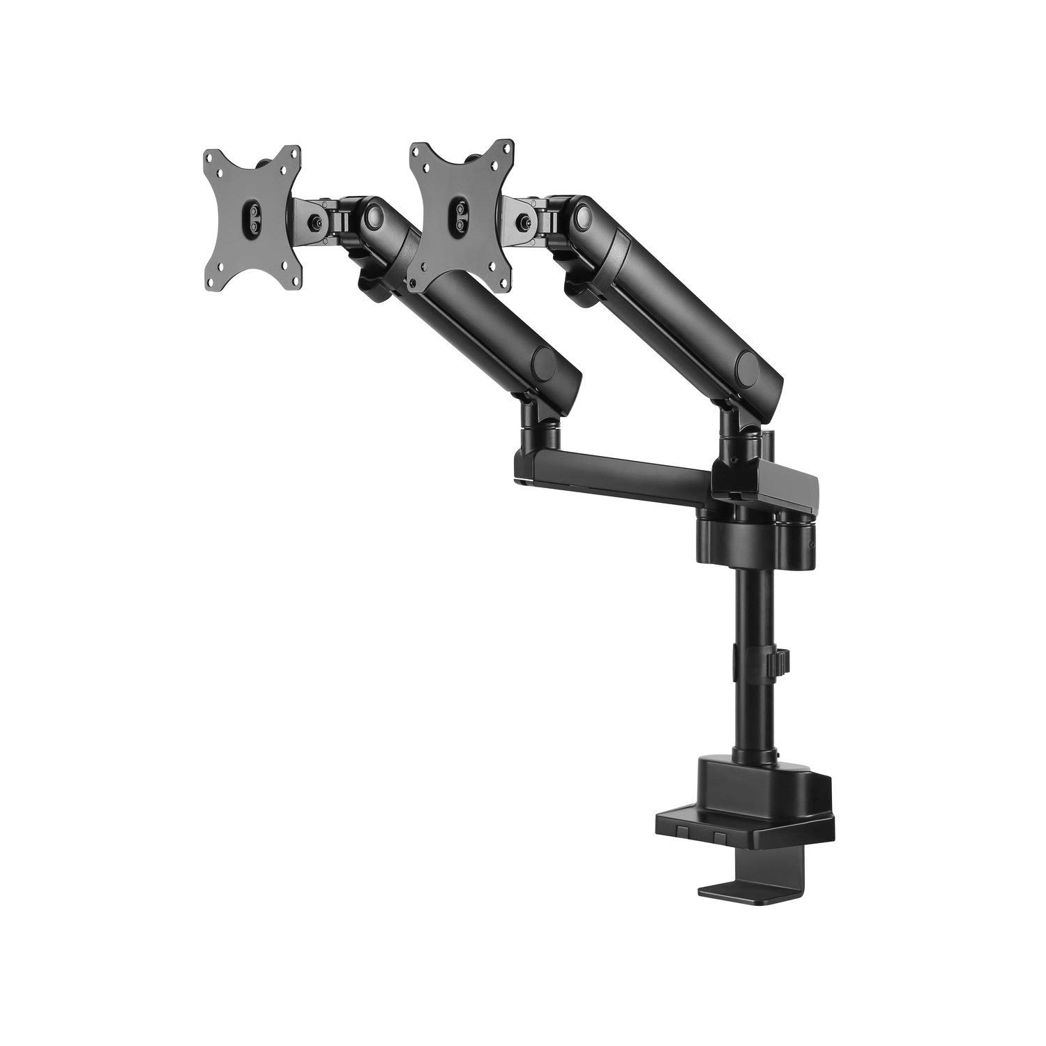 Maclean MC-812 2-Fach Monitorhalter mit Gasfeder Tischhalterung Monitorarm Monitorständer VESA 75x75 100x100 17"-32" Für 2 Monitore