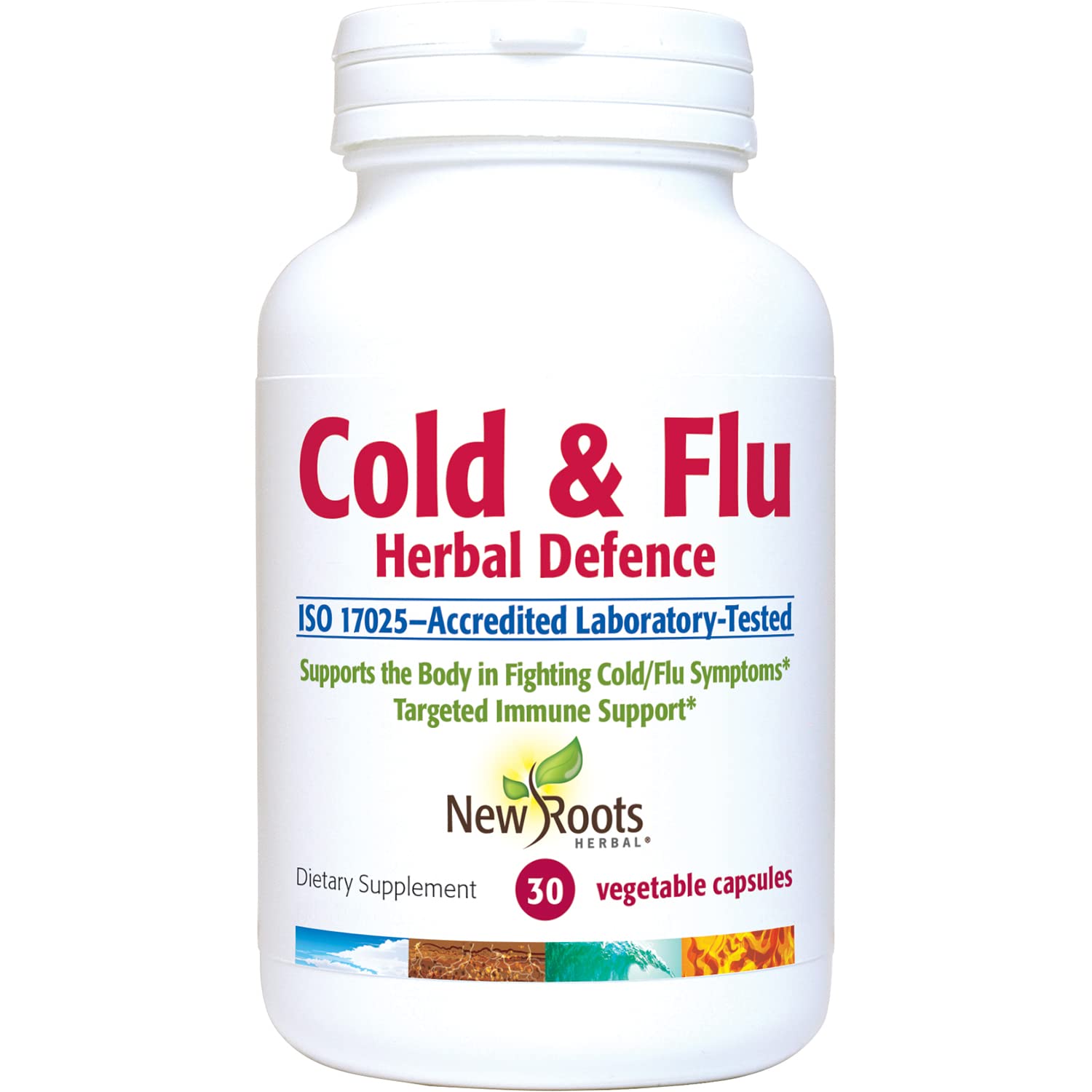 NEW ROOTS HERBAL Cold & Flu (30 Veg Caps) - Immune Support - Reduce Symptoms and Severity of Cold & Flu