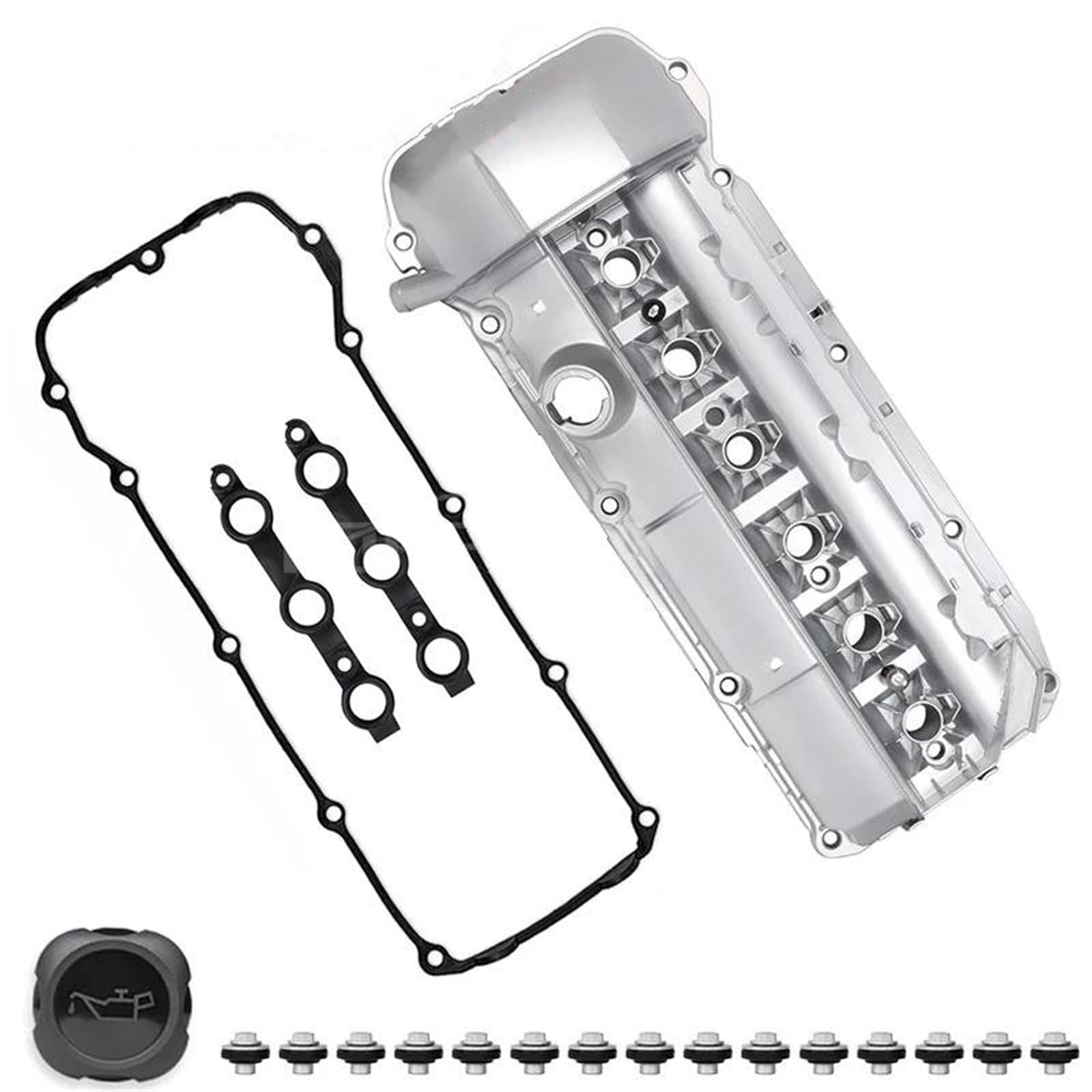 Coperchio Valvola Motore Coperchio Valvola A Bilanciere Motore In Alluminio Con Guarnizioni Bulloni Per BMW E46 E39 E60 E83 E53 X3 X5 Z4 325i 330i 525i 2002-2006 coperchio punterie