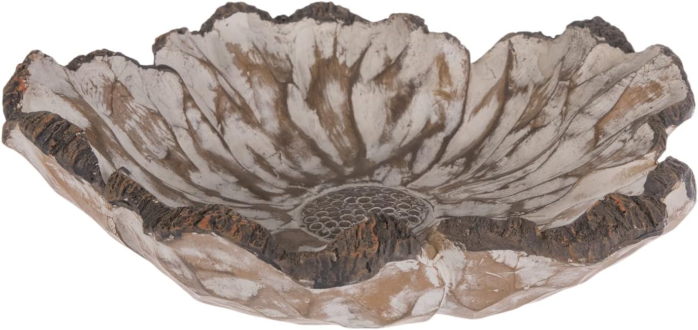 Amazon.co.jp ホビー ロビー ホームデコ ウッドルック フラワーアクセントボウル コーヒーテーブルや玄関用 ホーム＆キッチン