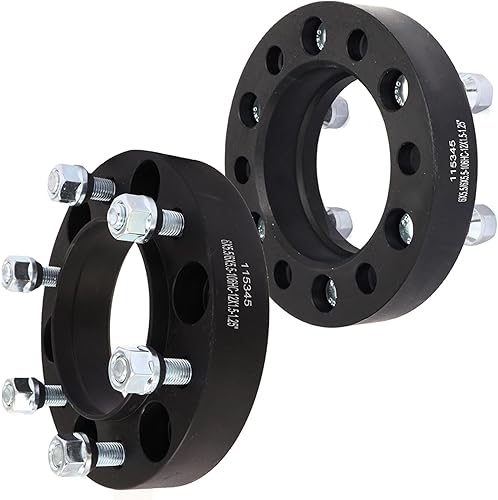 Miniatura 9 de SCITOO 2 espaciadores de rueda de 6 x 5.5 pulgadas, paso de rosca de 12 x 1.5 pulgadas, orificio del buje de 4.173 in, espaciadores de rueda de 6