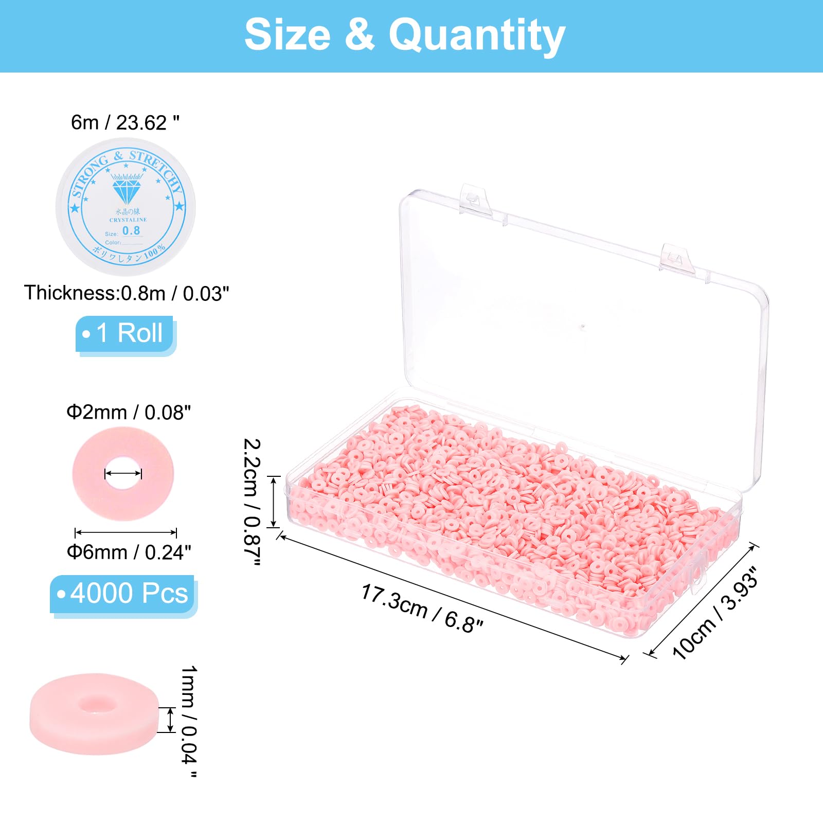 PATIKIL 4000 Pcs Clay Beads Bracelet Making Kit - Image 2
