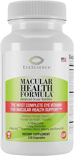 EyeScience Macular Health Beyond AREDS2 Formula, vitamina ocular avanzada, que contiene luteína, zeaxantina, arándano y vitaminas C, D, E y B6