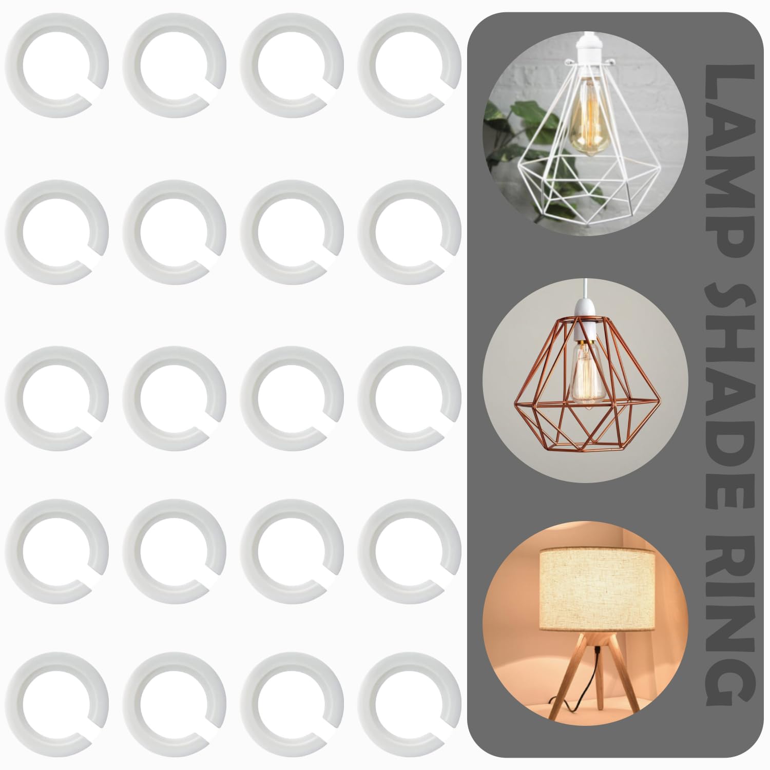 E27 to E14 Lamp Shade Ring Converter 42mm to 29mm to Support Lamp Shade with Duplex Ring Fitting Plastic Lamp Shade Reducer Rings (20)