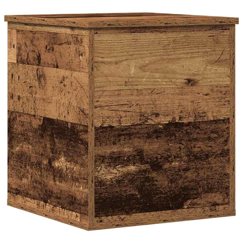 Pudełko do przechowywania, stare drewno, 40 x 42 x 46 cm, z materiału drewnopochodnego, skrzynia do przechowywania, pudełko z pokrywką, organizer, miejsce do przechowywania do salonu