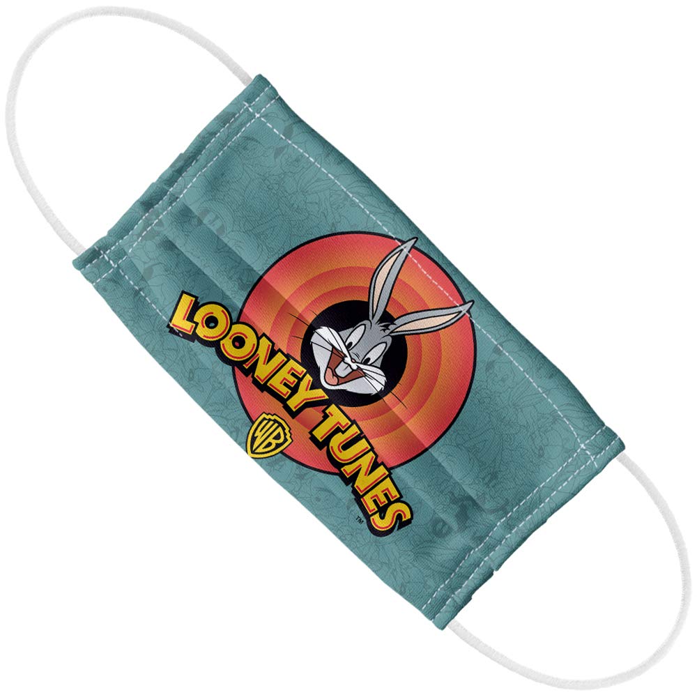 Popfunk Looney Tunes Looney Logo 1-Ply Reusable Face Mask Covering with Adjustable Nose Wire, Unisex