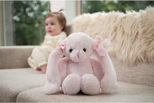 Miniatura 8 de Bearington Floppy LongEars - Conejito de peluche blanco y azul, adorable y tierno, gran regalo para los amantes de los conejitos de todas las
