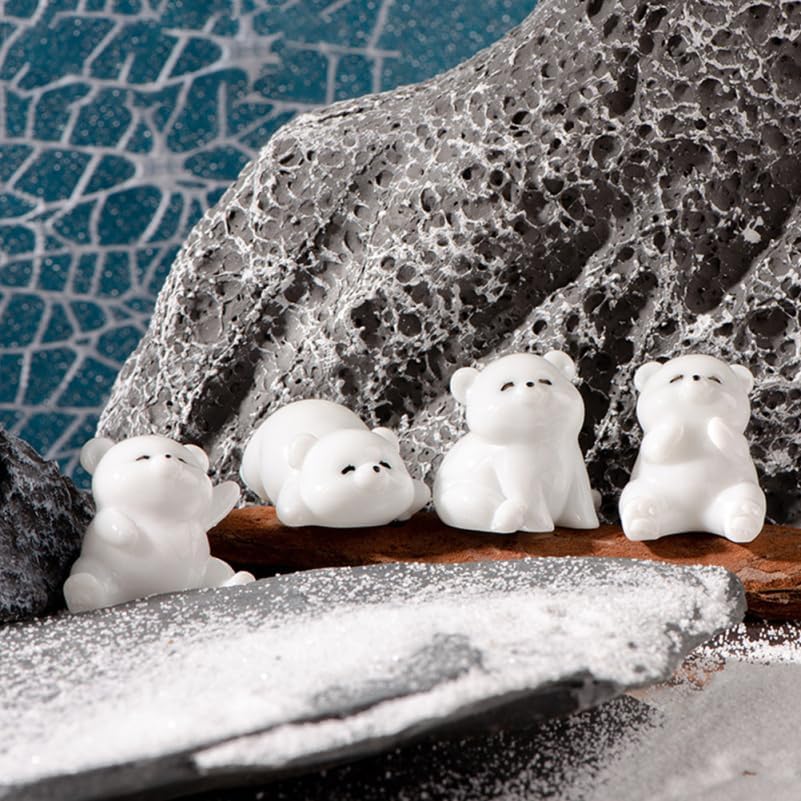 POPETPOP Mini Polar Bear Ornaments 1.33 Inch Resin Figurines for Garden Aquarium Animal Shelter and Home D Cor - Image 3