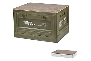 Funcode Folding Camping Table, 13.5 Gallon Green Outdoor Storage Box