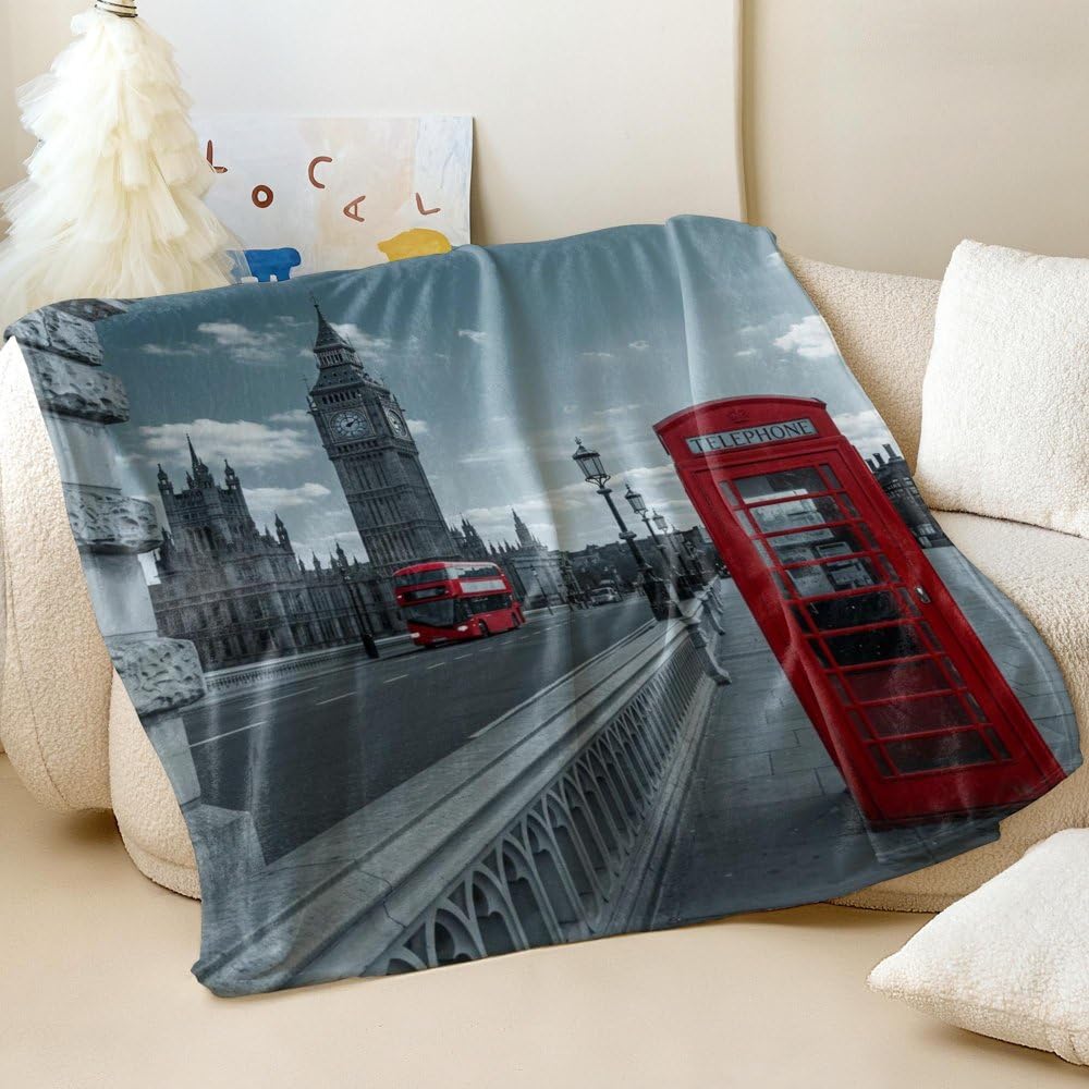 Couverture flanelle Big Ben anti-froid 200x200cm pour grand canapé-lit