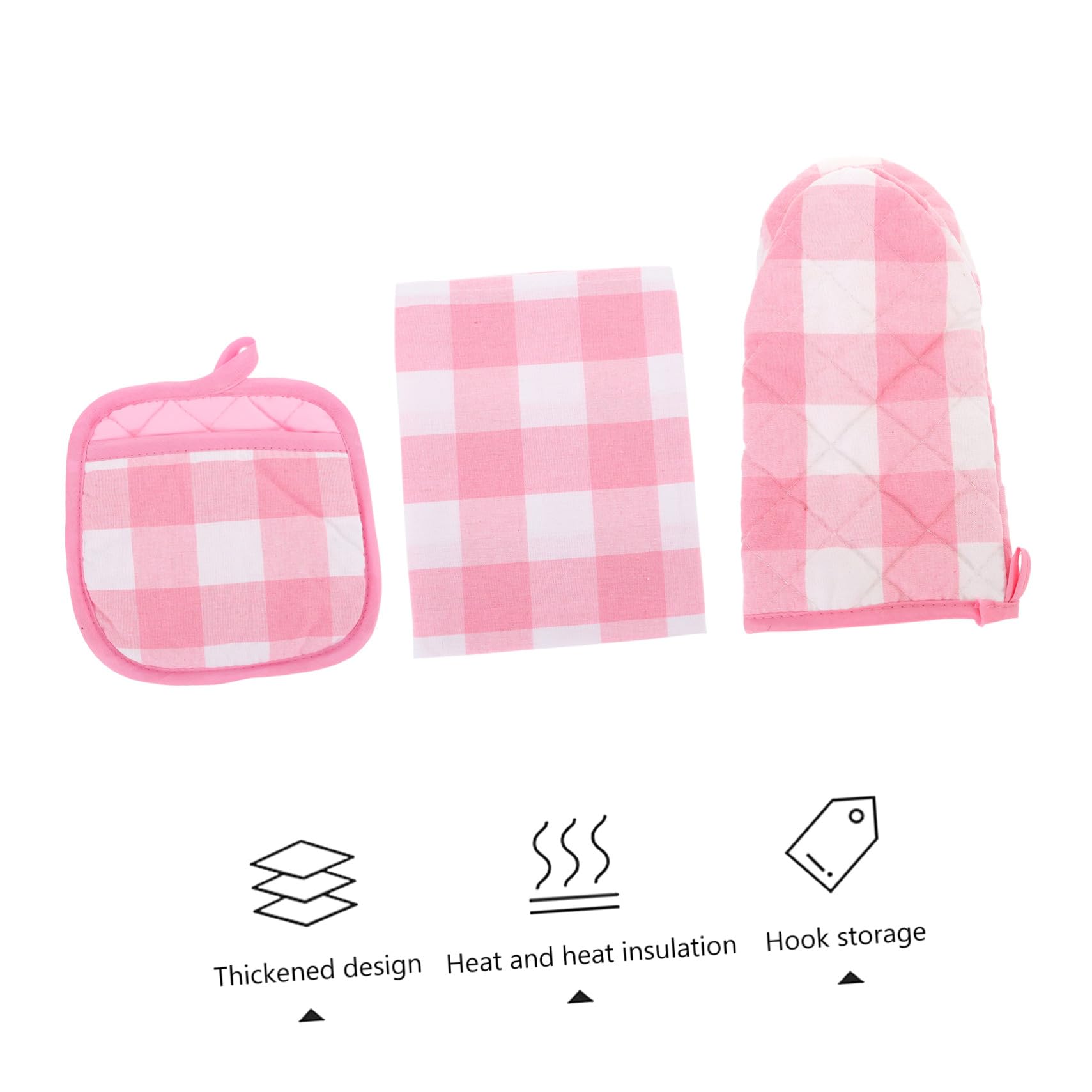 2 Sätze Teiliges Ofenhandschuhe und Geschirrtücher Hitzebeständige Scald Kissen Flexible Topfhandschuhe mit Rutschfestem Griff Inklusive Ofenhandschuhen Isolierpads und