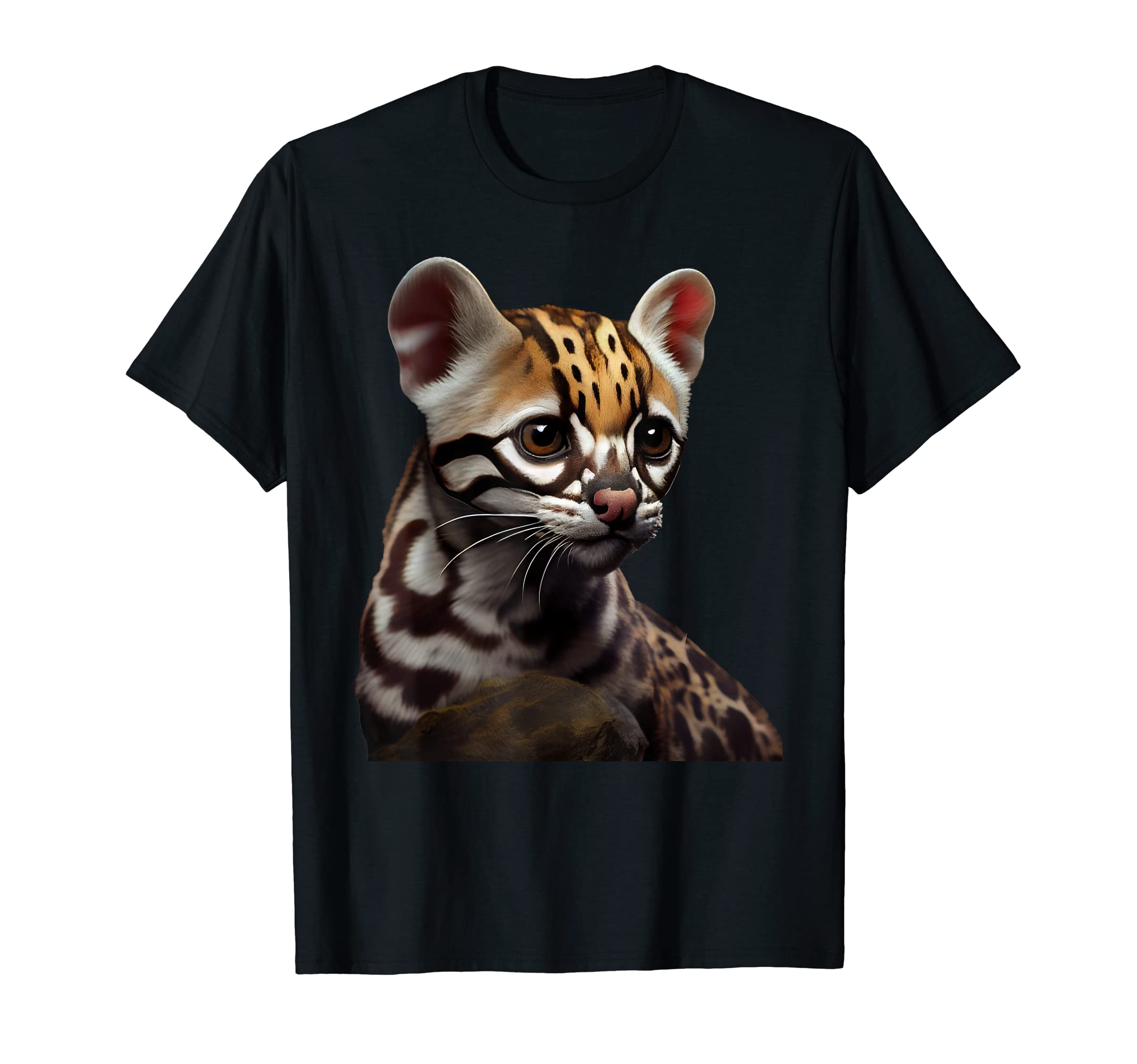 Ocelots Ocelot ShopKids Unisex Animal Print T-Shirt, Black, Small, Short Sleeve, Crew NeckOEKO-TEX STANDARD 100