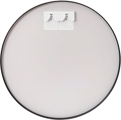 Miniatura 6 de Flash Furniture Espejo redondo grande de pared, espejo de acento circular negro, espejo de tocador de 20 pulgadas, para baño, tocador, entrada,
