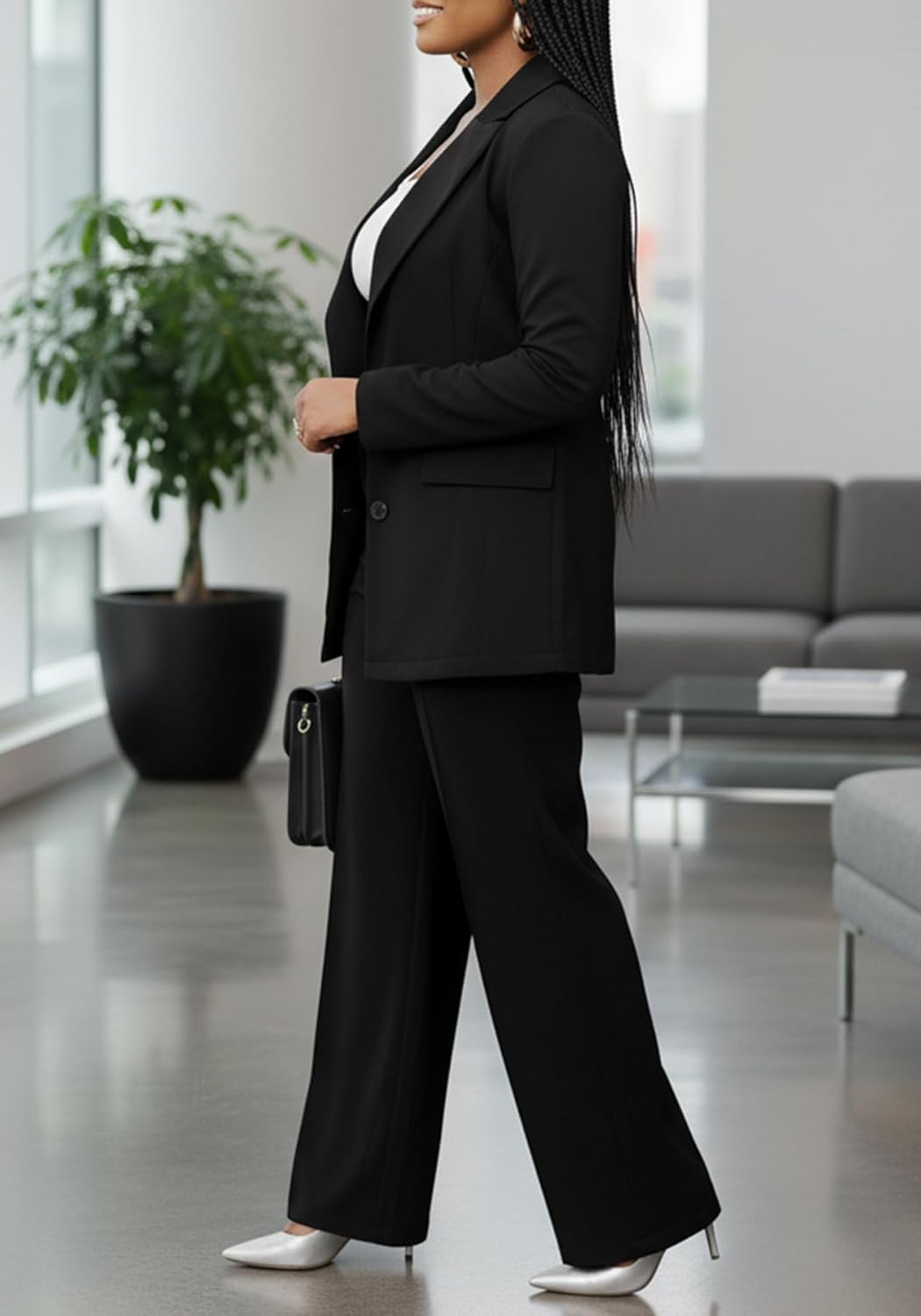 Tcremisa Women's Pants Suits Dressy Business Casual Long Sleeve Blazer and Pant Sets 2 Piece Work Office Outfits - Image 5