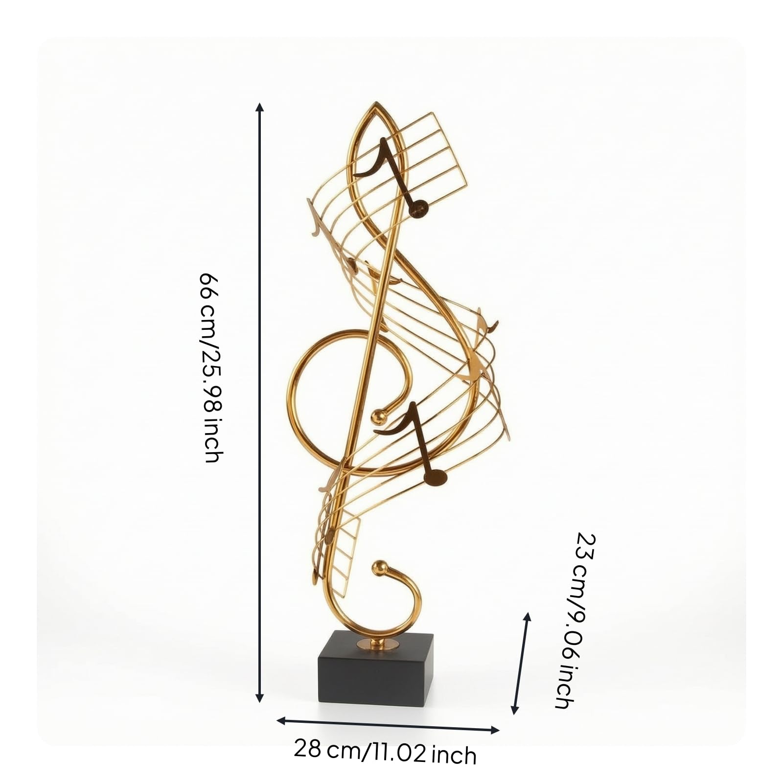 predolo Scultura a Nota Musicale Dorato Scultura di Note Musicali da Tavolo Modello di Note Musicali con Base Stabile per nti della Musica, Ufficio, Nota Musicale Grande Dorata