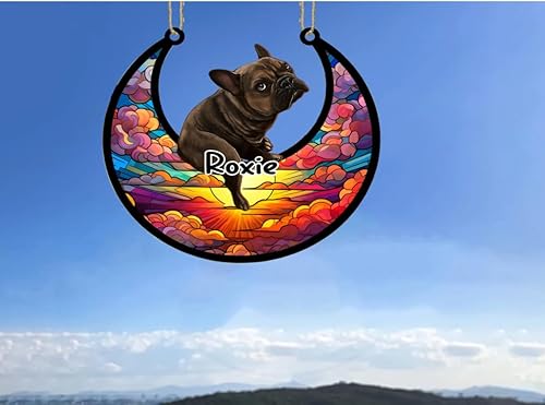 Vista 260 de LOVELYPOD Adorno de Navidad personalizado de perro pastor alemán, atrapasoles conmemorativo, adorno de Navidad de pastor alemán con nombre, pérdida