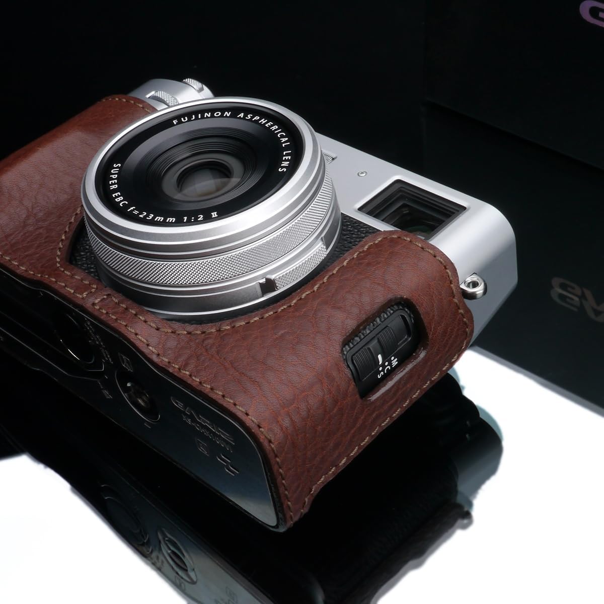 GARIZ Genuine Leather Camera Case for FUJIFILM X100VI HG-X100VIBR Brown