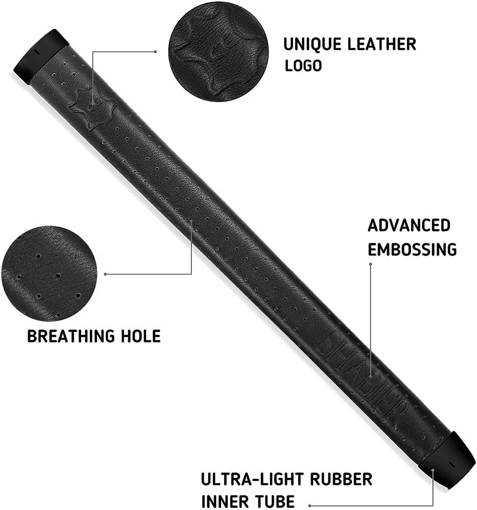 SHABIER Light Weight Breathable Leather Golf Putter Grip Pure Handmade Soft Leather Golf Grips