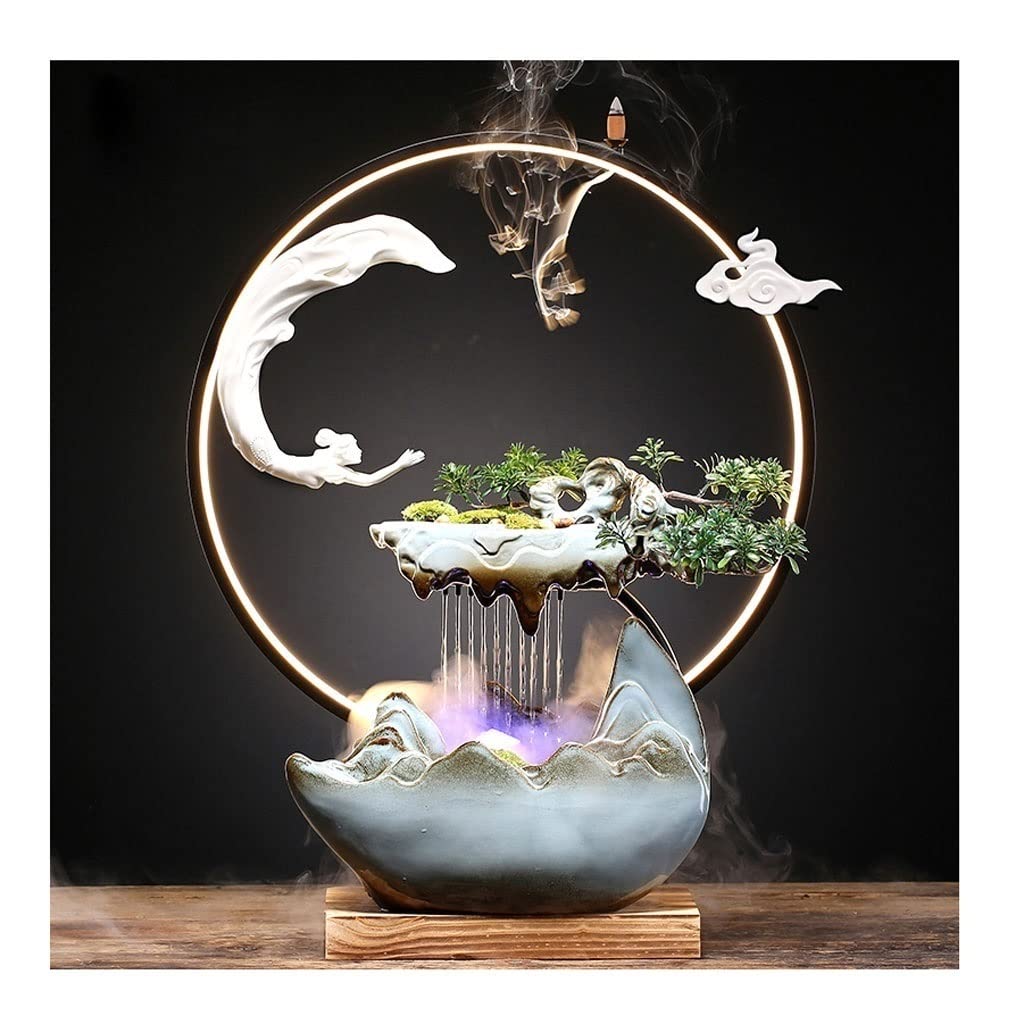 Fontaine de cascade rétro pour créer un coin zen au bureau TUSUOD
