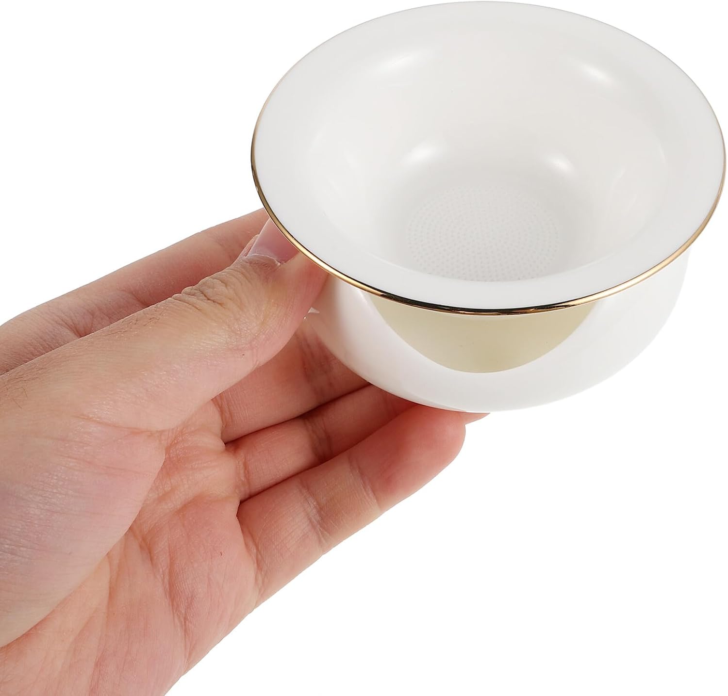 Porcelain Tea Infuser Ceramic Tea Strainer with Base Efficient Loose Leaf Filter