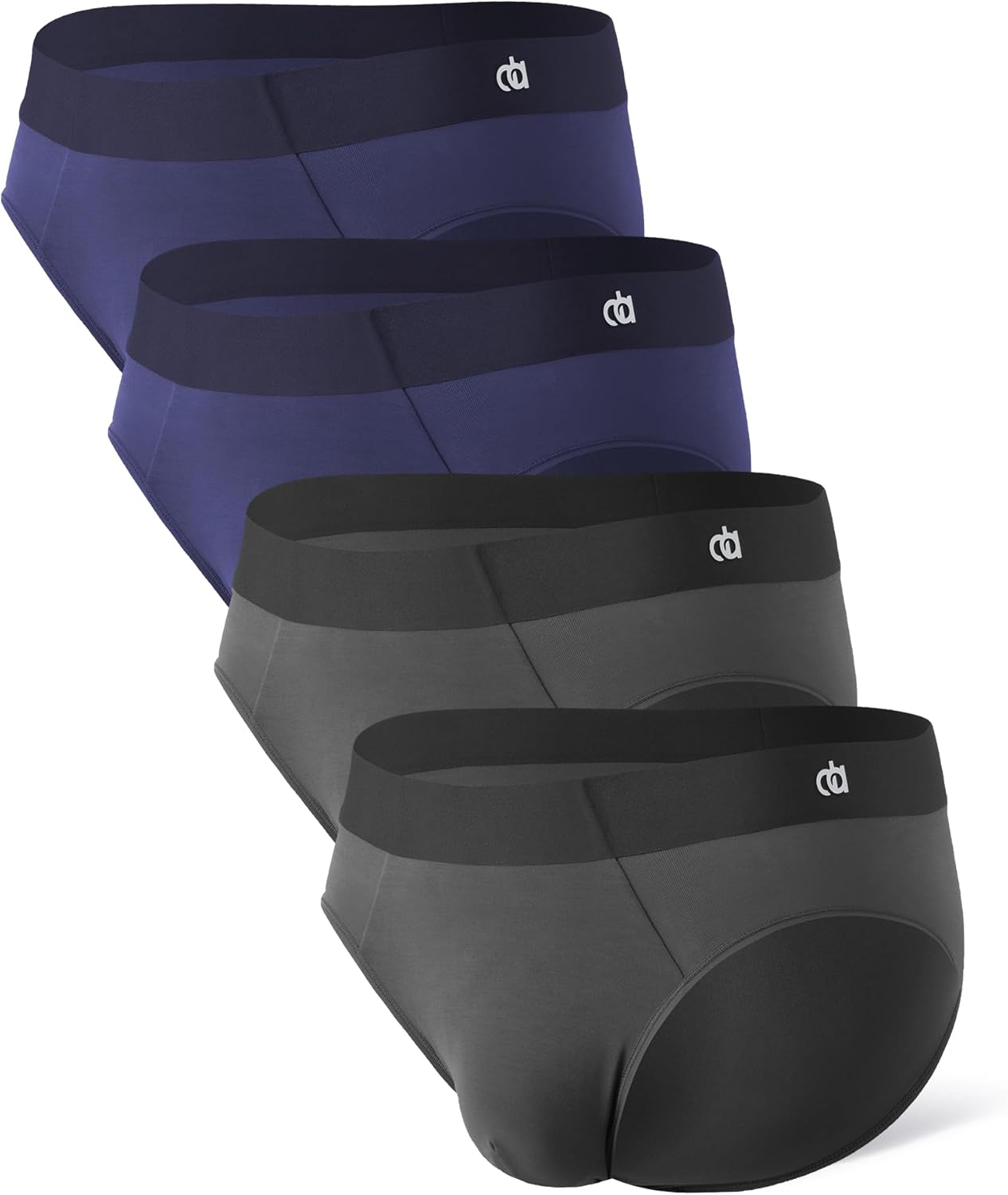 DAVID ARCHY Seamless Men's Briefs Modal Ultra Soft Breathable No Fly Support Pouch Mens Underwear Briefs 4 Pack