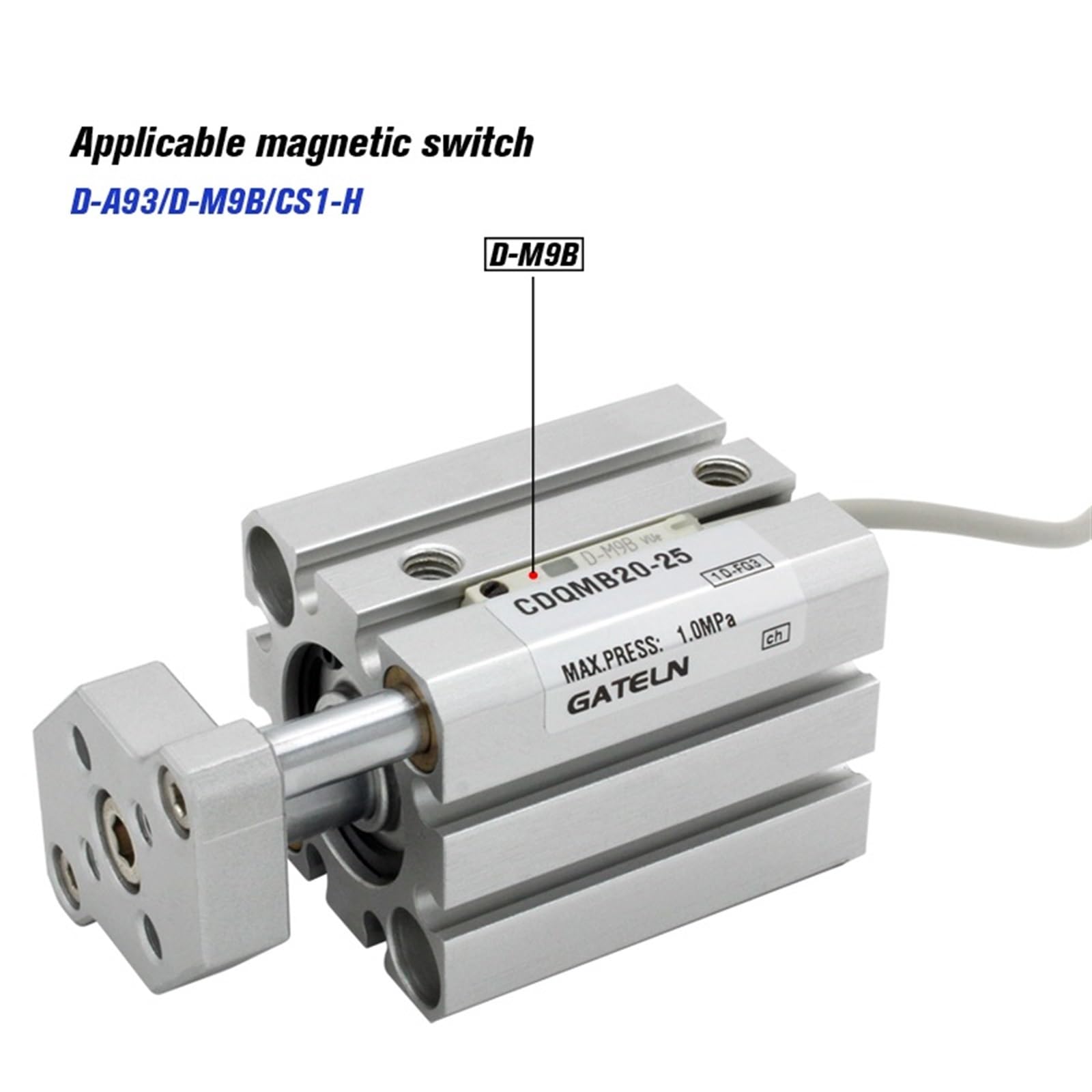 Cilindro de aire CQMB/CDQMB diámetro 16mm varilla guía cilindro compacto carrera 5/10/15/20/25/30/35/40/45/50mm(Stroke 30mm,CQMB16)