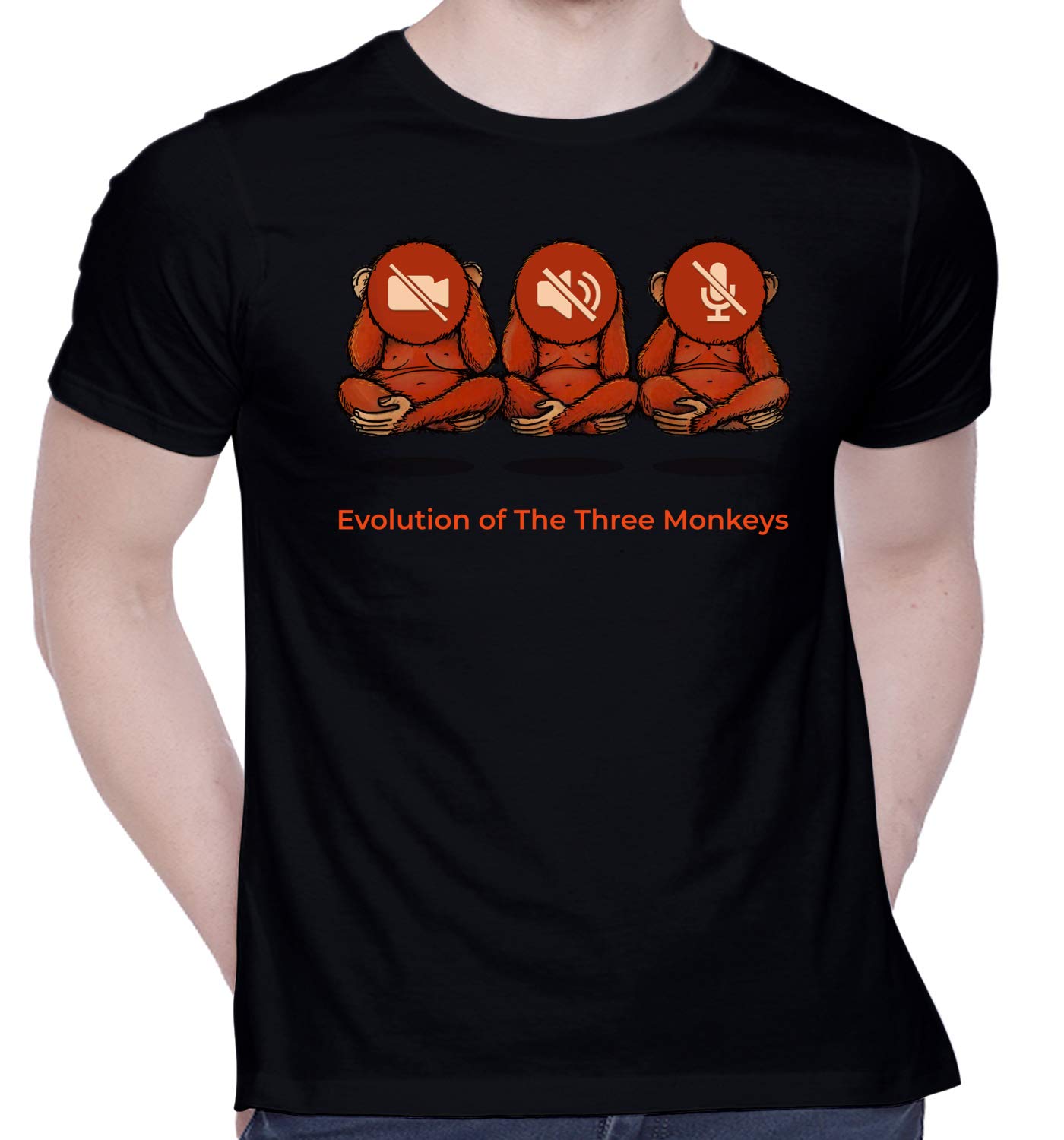 Sponsored Ad - Graphic Printed T-Shirt for Unisex Monkey Evolution Tshirt | Casual Half Sleeve Round Neck T-Shirt | 100% Cotton | D00884-73