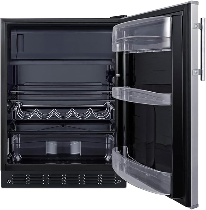 Summit 24" Refrigerator-Freezer, Peak24 Undercounter Fridge, 5.0 cu.ft. Capacity, Stainless Steel/Black- CT66BK2SS on Fridge.com