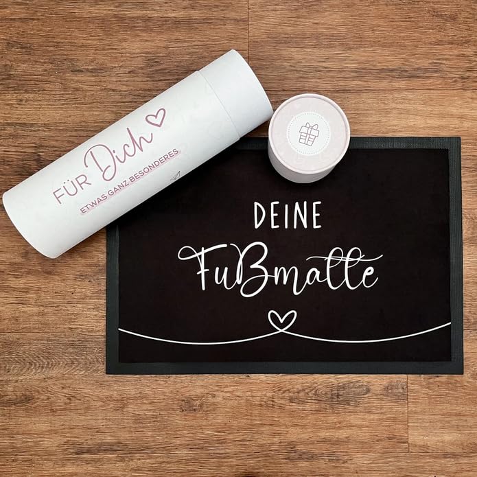 Manilu Personalisierte Napfunterlage Fußmatte | Wunschnamen | Hunde & Haustier | versch. Größen | rutschfest | Filzoberfläche | Futterstation (HUNDEBAR - 40x60cm)