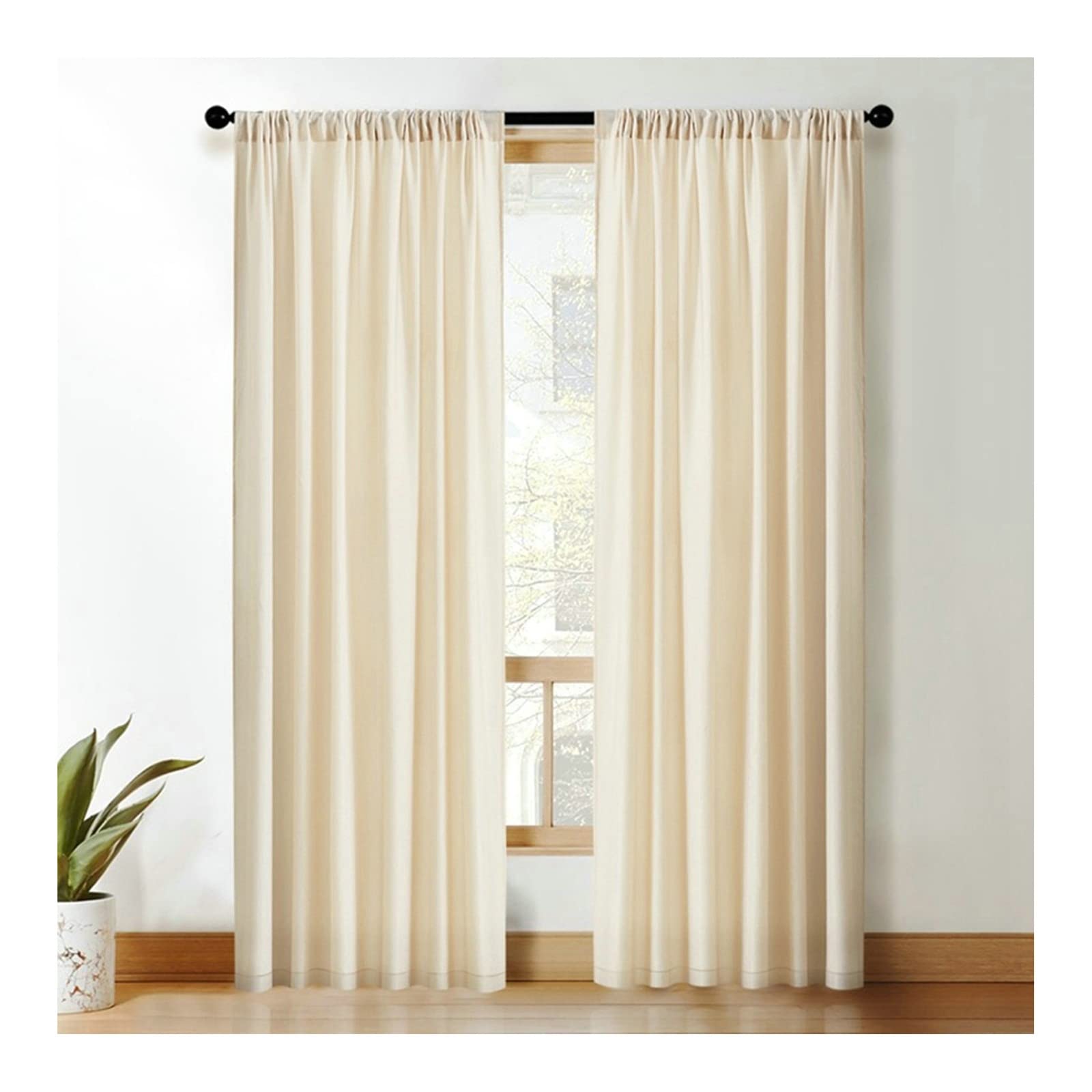 Cortinas amarillas opacas KnSam de terciopelo, juego de 2 cortinas para niñas de 138x86 cm