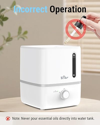 Miniatura 8 de Bear Humidificadores para dormitorio, humidificadores de niebla fría de 3 litros y difusor de aceite, humidificadores rápidos silenciosos para toda