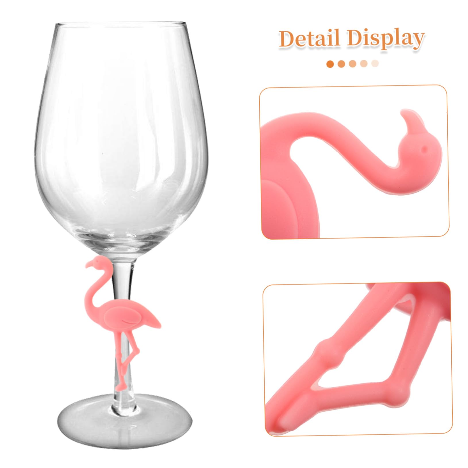 PRETYZOOM 60 Stck. Teiliges Glasmarker Flamingo Wein Glasanhänger Wiederverwendbare Trinkglas Markierer für Strandparty Hochzeit Bachelorette Feier Partyglas Markers Tropische Dekoration